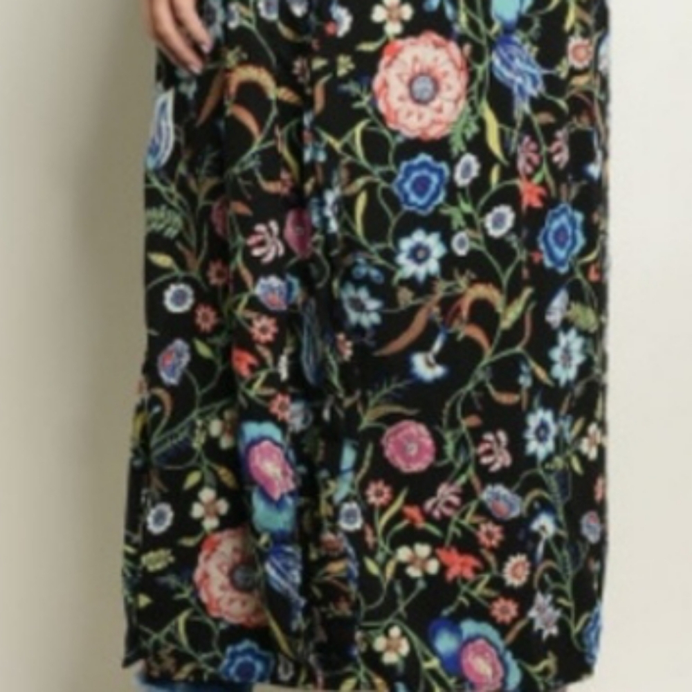 Sally Multi Color Floral Maxi Kimono Made In USA - Picture 5 of 7